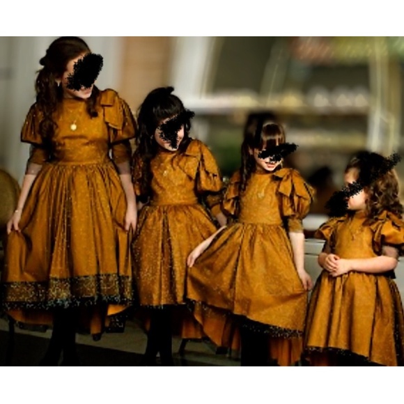 Kids Tulle Copper party dresses - Picture 1 of 4